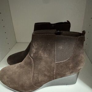 Brown suede boots